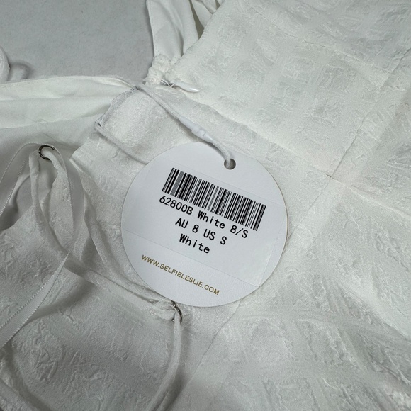 Selfie Leslie Ruffle Hem‎ Babydoll Dress White - Size S - NEW With Tags. - Picture 9 of 14